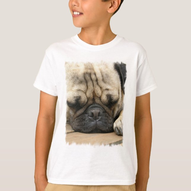 Sleeping Pug Kid's T-Shirt (Front)
