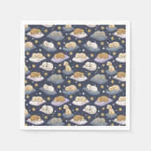 Sleeping Puppies Starry Night - Cute Dog Pattern