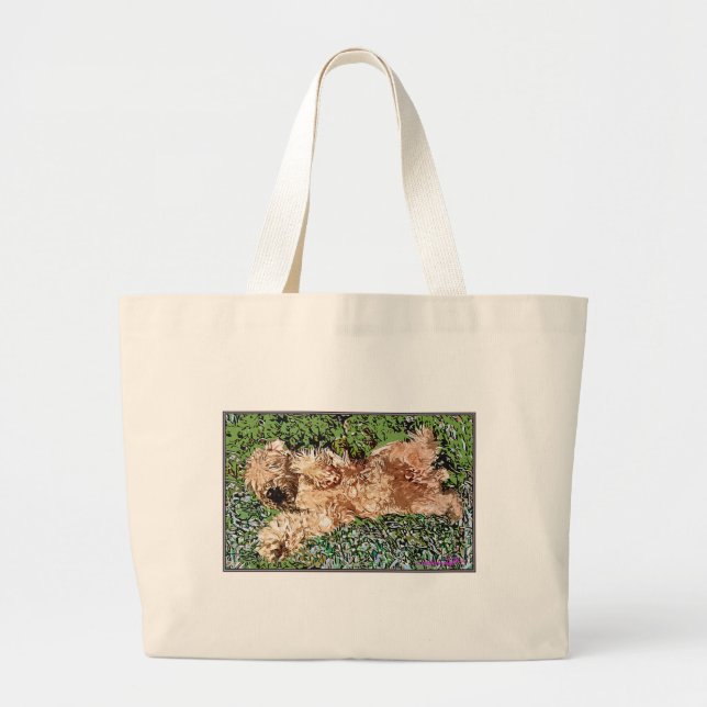 Sleeping Puppy Large Tote Bag (Front)