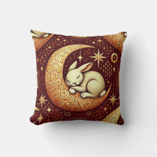 🌙🐰 Sleeping Rabbit Moon Cosy Decor Gift ✨ Cushion