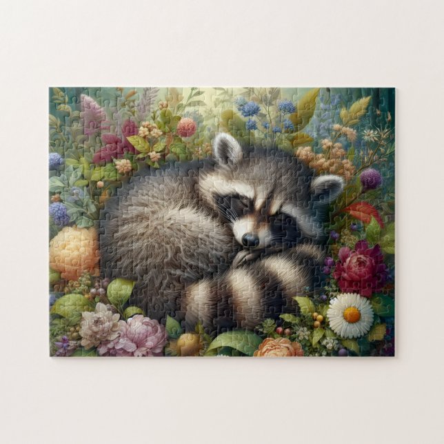 Sleeping Racoon Jigsaw Puzzle (Horizontal)