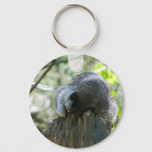 Sleeping Racoon Keychain