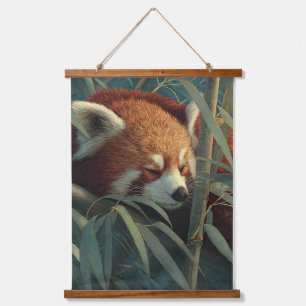 Sleeping Red Panda Bamboo Forest Wall Art