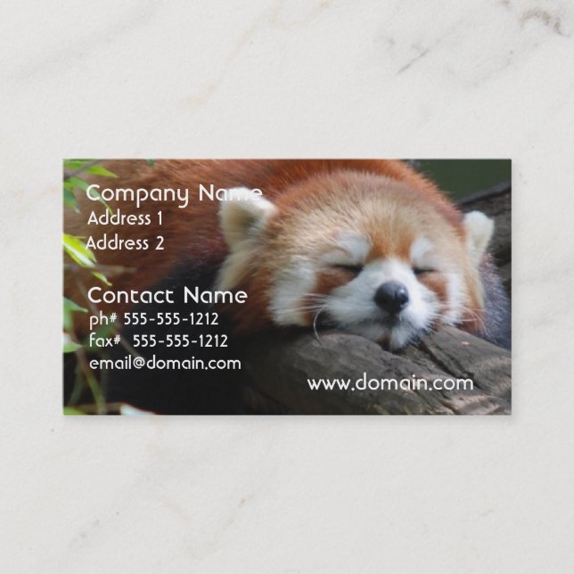 Sleeping Red Panda  Business Card (Front)