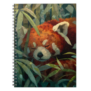 Sleeping Red Panda Lush Bamboo Art Notebook