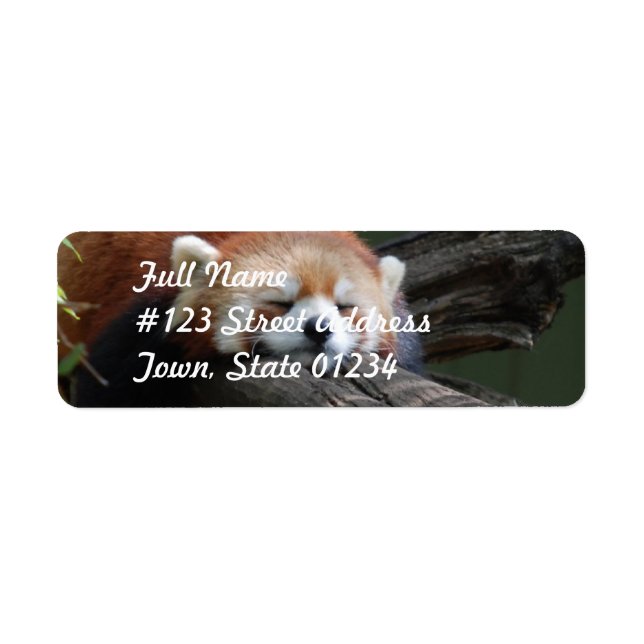 Sleeping Red Panda  Return Address Mailing Label (Front)