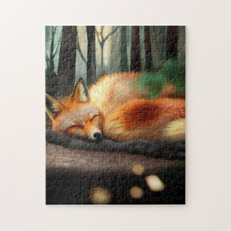 Sleeping Resting Fox Cute Forest Vixen Jigsaw Puzzle
