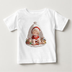 Sleeping Santa Christmas Fine Jersey Baby Tee
