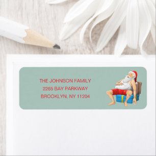 Sleeping Santa Claus Return Address Label