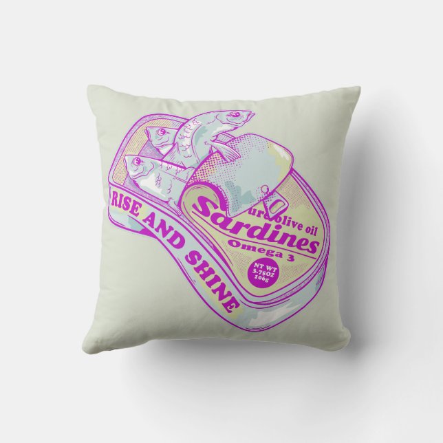 SLEEPING SARDINES rISE AND SHINE Cushion (Back)