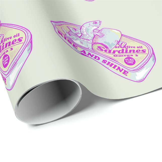 SLEEPING SARDINES rISE AND SHINE Wrapping Paper (Roll Corner)