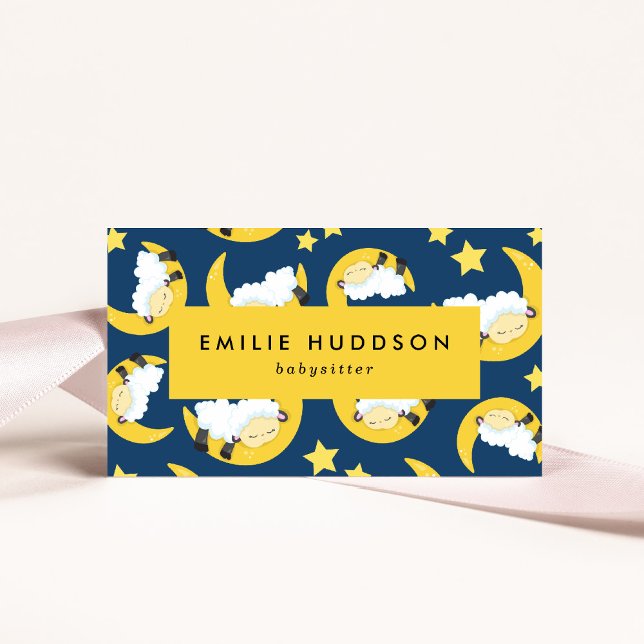 Sleeping Sheep, Babysitter, Day Care, Child Care Business Card (Creator Uploaded)