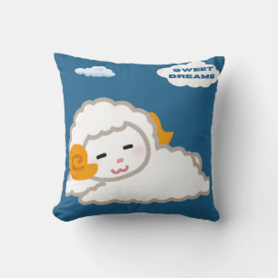 "Sleeping Sheep on Cobalt Blue" Cushion