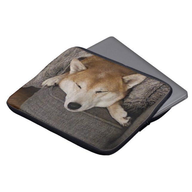 Sleeping Shiba Inu Laptop Case (Front Top)