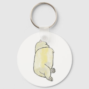 Sleeping Shiba Inu Puppy Top View Pastel Illustrat Key Ring