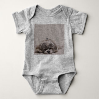 Sleeping Shih tzu Baby Bodysuit, Sleeping Dog Baby Bodysuit