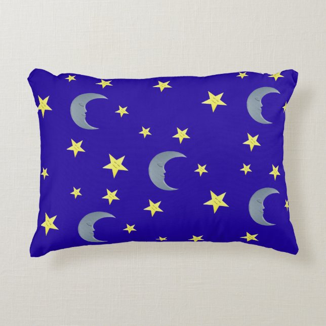 Sleeping Sky Fabric - blue Decorative Cushion (Front)