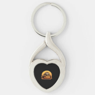 Sleeping Sloth and Halloween Pumpkin Classic T-Shi Key Ring