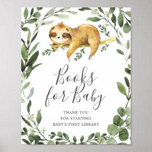 Sleeping Sloth Baby Shower Books For Baby Sign