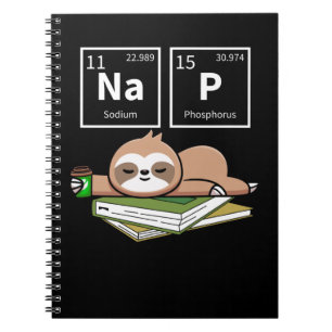 Sleeping Sloth Coffee Nap Chemistry Lazy Animal Notebook