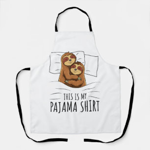 Sleeping Sloth Lover Pajama T-Shirt Apron