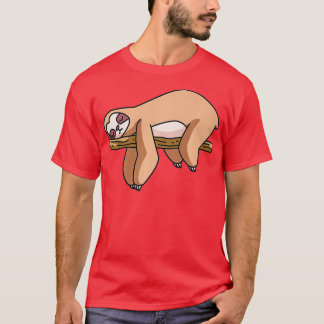 Sleeping Sloth on a tree branch Chilling Lazy Prem T-Shirt