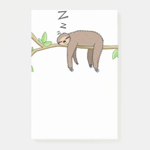 Sleeping sloth post-it notes