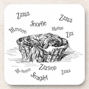 Sleeping Snoring Pekingese Doggie Coaster