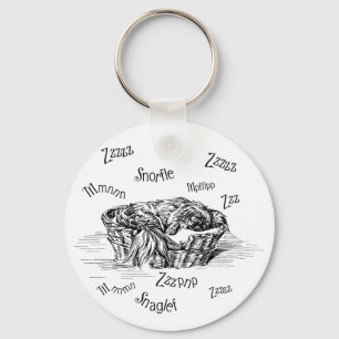 Sleeping Snoring Pekingese Doggie Key Ring