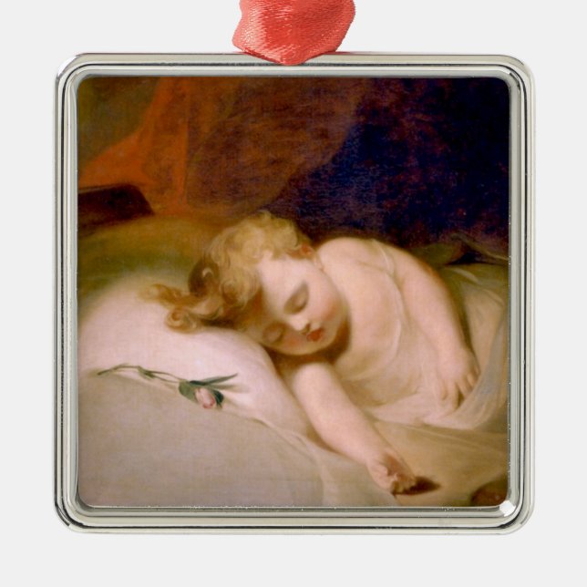 Sleeping Son (by Thomas Sully) Metal Ornament (Front)