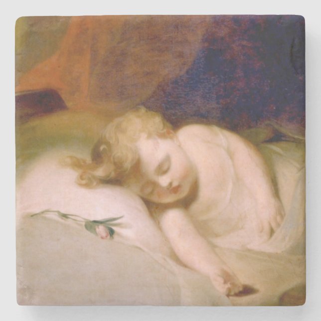 Sleeping Son (by Thomas Sully) Stone Coaster (Front)