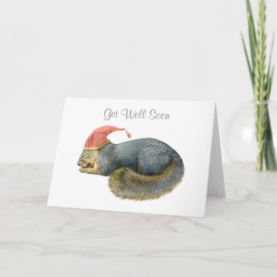 Sleeping Squirrel Get Well Card