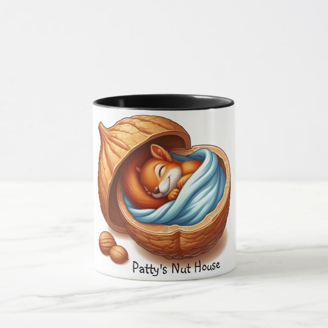 Sleeping Squirrel in a nut Mug (Center)