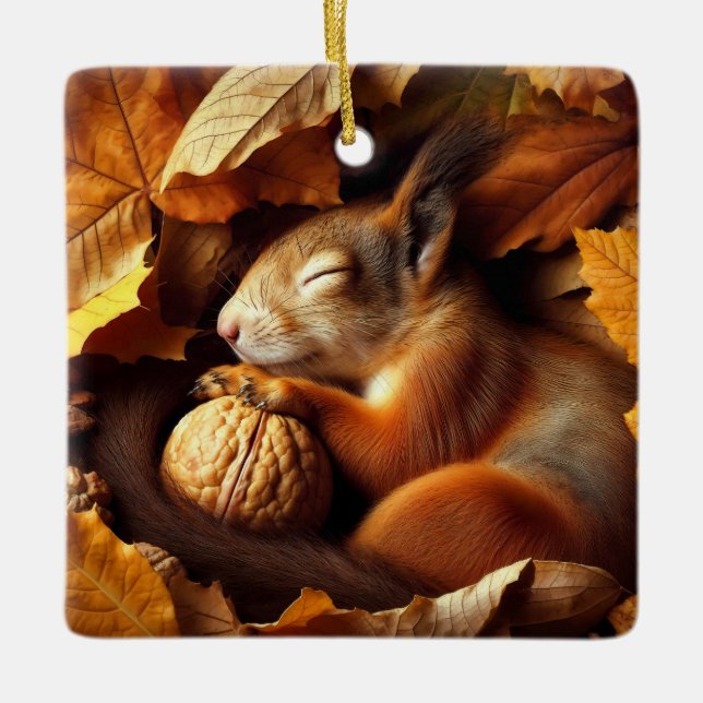 Sleeping Squirrel Ornament (Front)