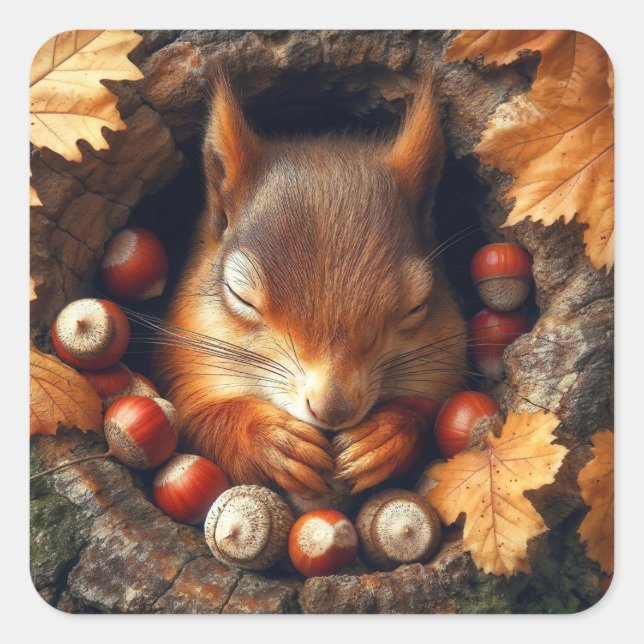 Sleeping Squirrel Stickers (Front)