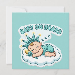 Sleeping Statue of Liberty Baby Card