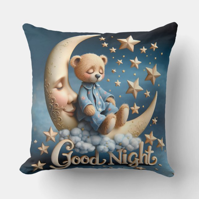 Sleeping Teddy Bear   Cushion (Front)