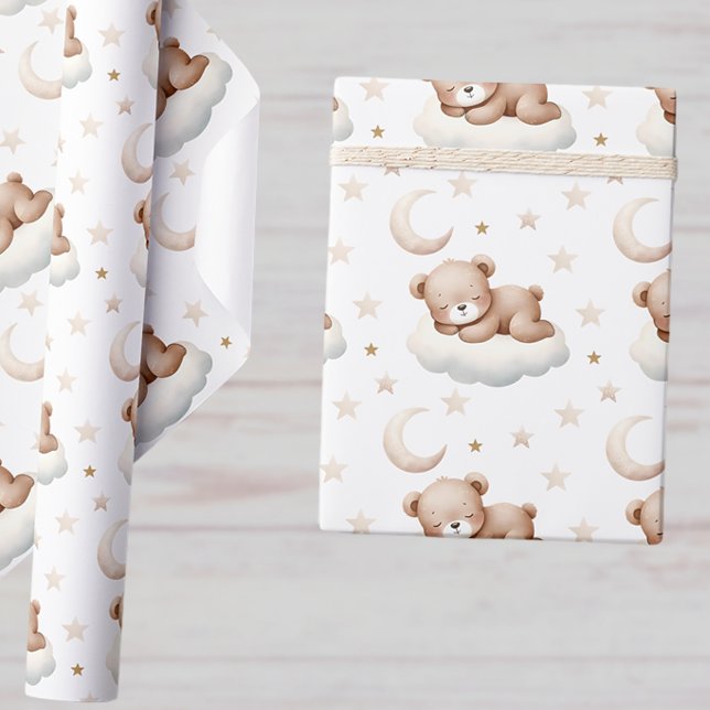Sleeping Teddy Bear Cute Wrapping Paper (Creator Uploaded)