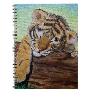 Sleeping Tiger Cub Painting Notebook