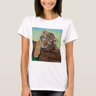 Sleeping Tiger Cub Painting T-Shirt