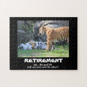 Sleeping Tiger, Customized RETIREMENT Jigsaw Puzzle
