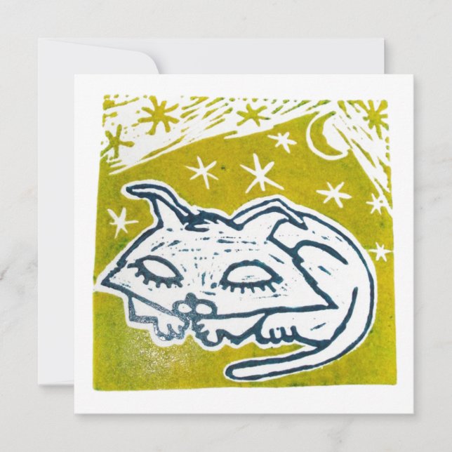Sleeping Under yellow Stars Invitation (Front)