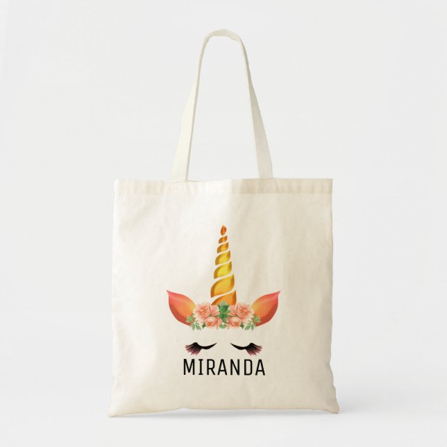 Sleeping Unicorn Tote Bag (Front)