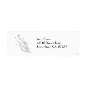 Sleeping White Peacock Return Address Label