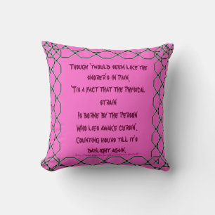 "SLEEPING WITH A CHAINSAW SNORER" CUSHION