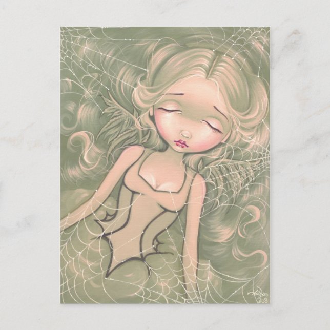"Sleeping with Spiderwebs" Postcard (Front)