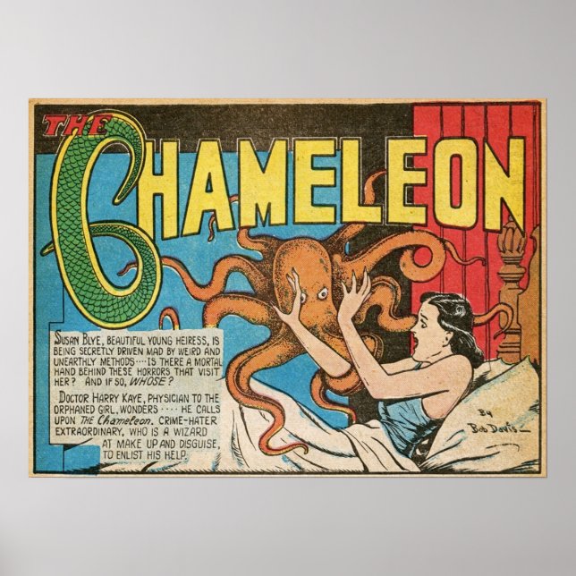 Sleeping Woman Attacked By Octopus Poster (Front)