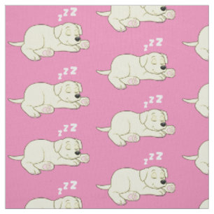 Sleeping Yellow Labrador Retriever Puppy Fabric