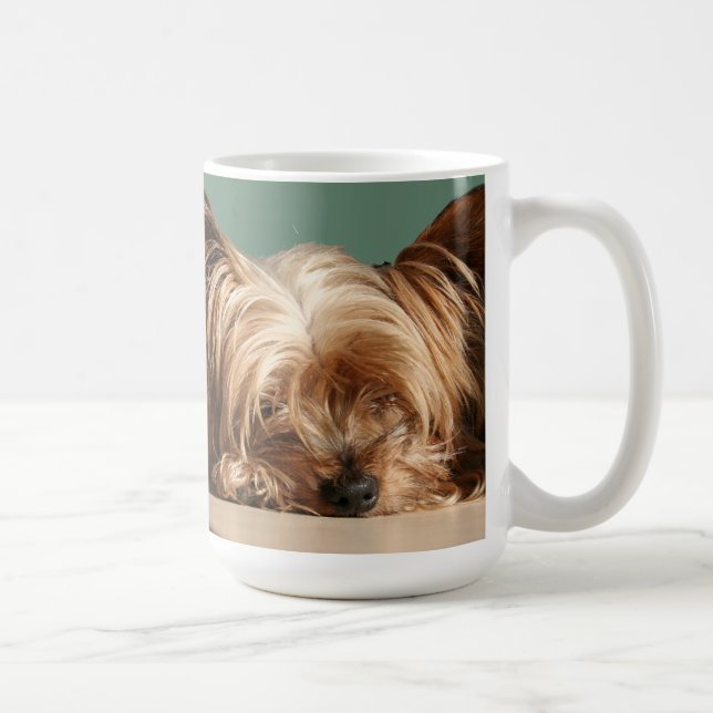 Sleeping Yorkie Dog Mug (Right)