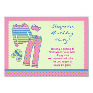 Sleepover Birthday Party Invitation